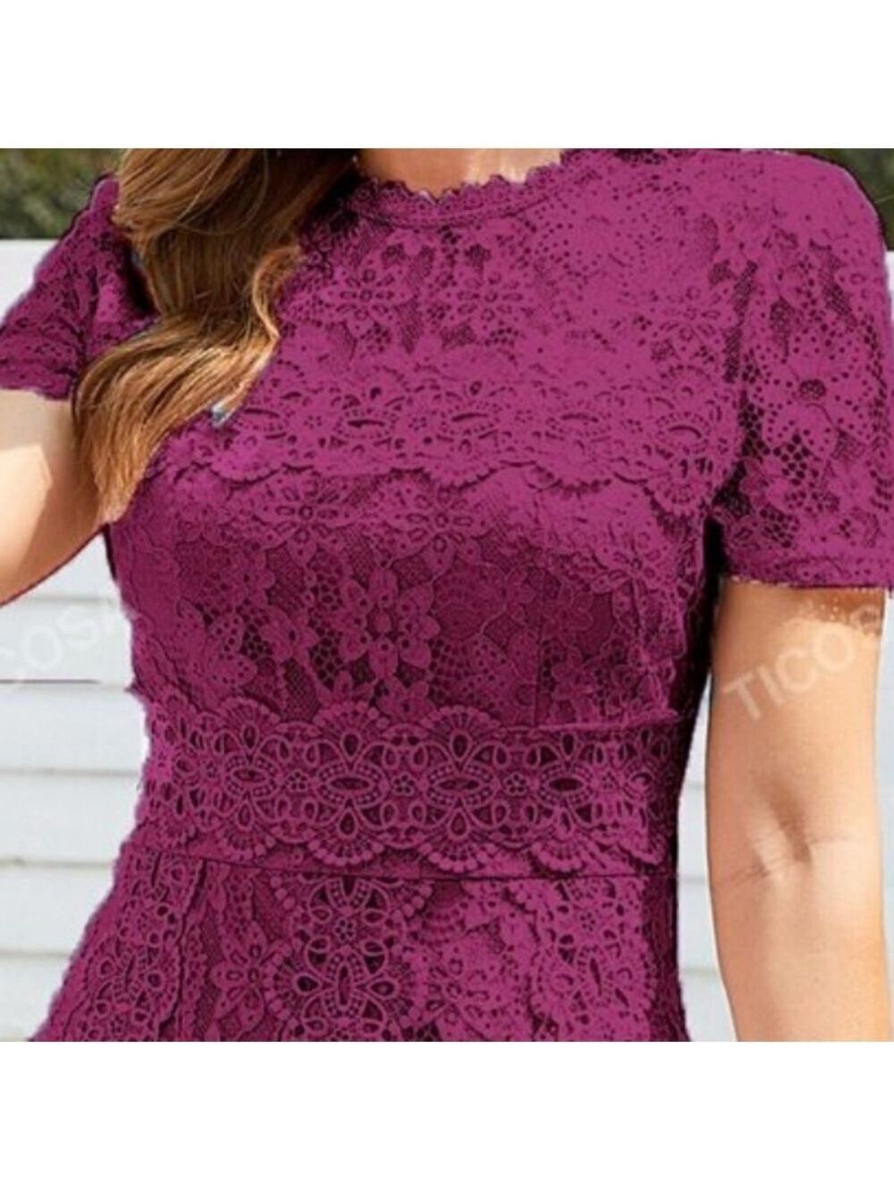 TICOSA Color Purple Zip Back Lace Formal Dress NWT Size L No - Picture 8 of 14